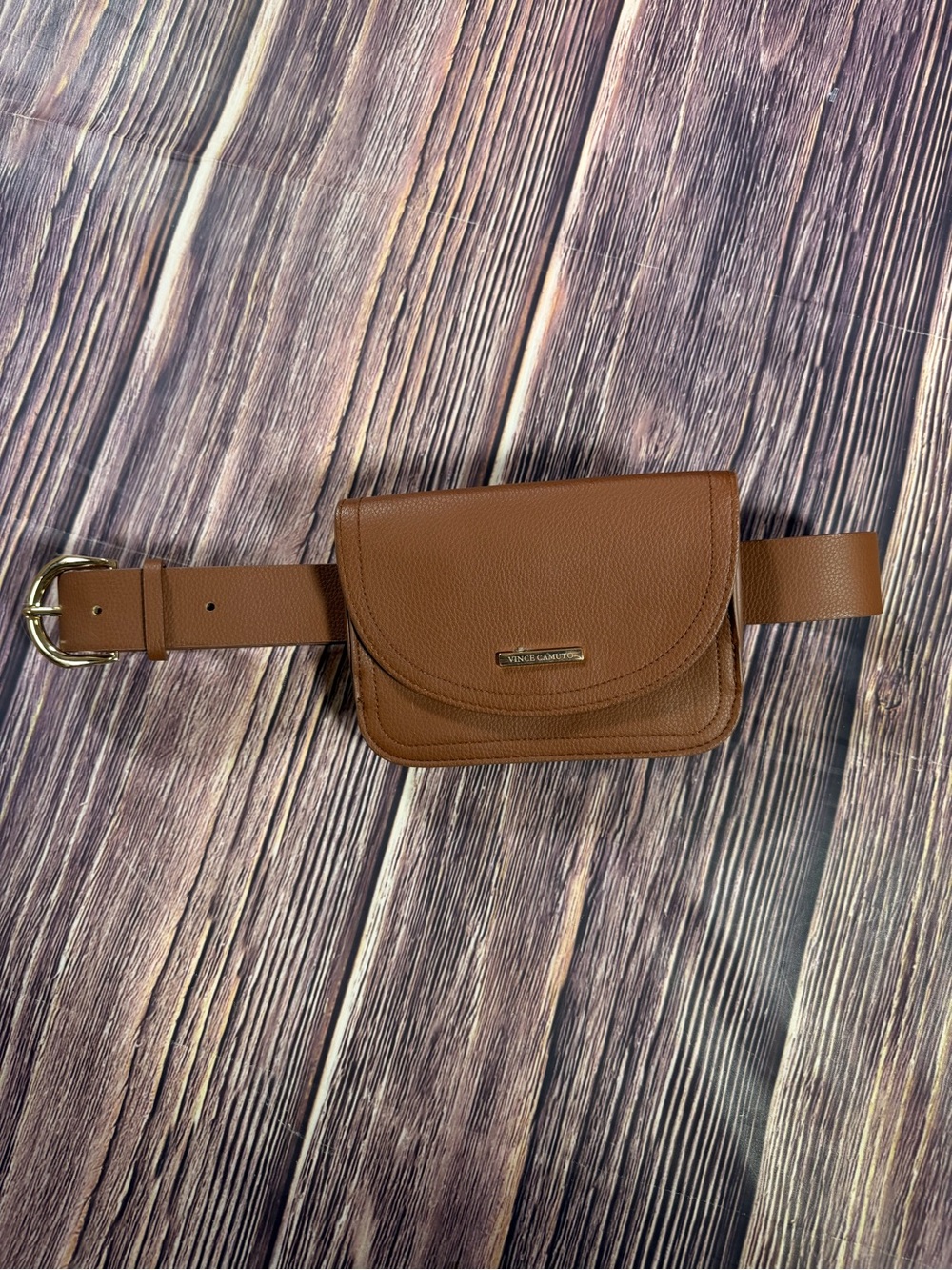 Vince Camuto Pebble Grain Belt Bag In Brown Fanny Pack Belt